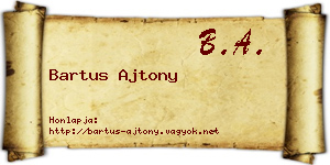 Bartus Ajtony névjegykártya
