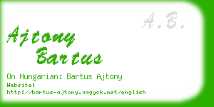 ajtony bartus business card